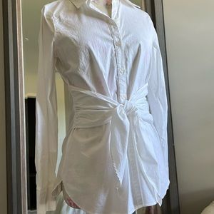 Blouse with tie front detail